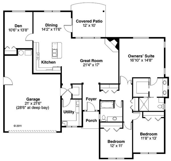 House Design - Traditional Floor Plan - Main Floor Plan #124-869