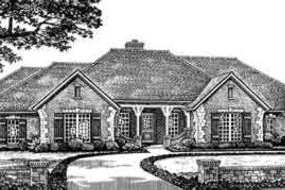 Exterior - Front Elevation for European House Plan #310-260 - 3 bed, 2.5 bath