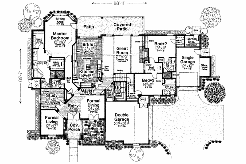 House Plan Design - Floor Plan - Main Floor for European House Plan #310-277 - 3 bed, 3.5 bath