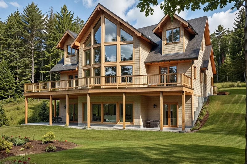Home Plan - Exterior - Rear Elevation 2 for Mediterranean House Plan #117-813 - 3 bed, 2.5 bath