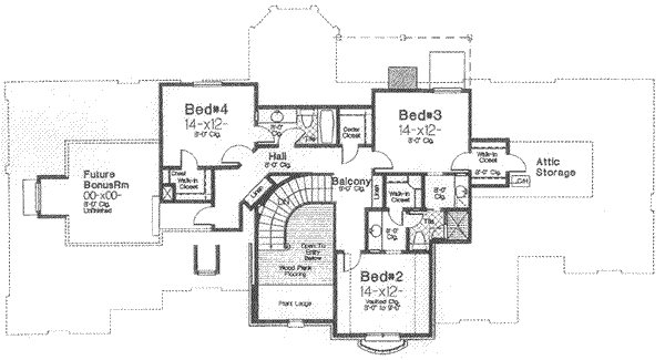 European Floor Plan - Upper Floor Plan #310-501
