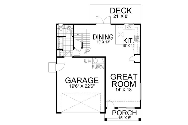 Dream House Plan - Floor Plan - Main Floor for Craftsman House Plan #112-318 - 3 bed, 2.5 bath
