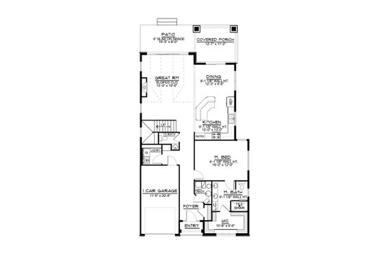 Floor Plan - Main Floor for Cottage House Plan #1064-108 - 3 bed, 2.5 bath