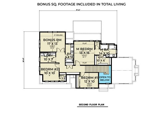Floor Plan - Upper Floor for European House Plan #1070-142 - 3 bed, 3 bath