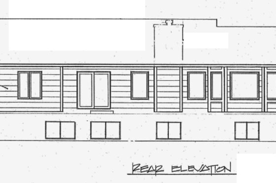 Exterior - Rear Elevation for Traditional House Plan #58-110 - 2 bed, 2 bath
