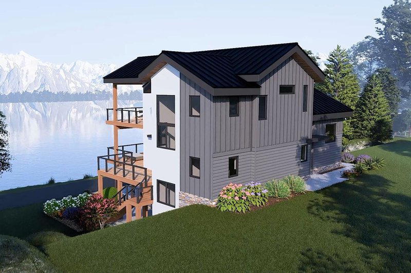 Architectural House Design - Exterior - Rear Elevation for Contemporary House Plan #932-1358 - 4 bed, 3 bath