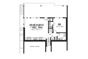 Floor Plan - Lower Floor for Contemporary House Plan #48-709 - 4 bed, 4 bath