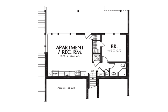 Floor Plan - Lower Floor for Contemporary House Plan #48-709 - 4 bed, 4 bath