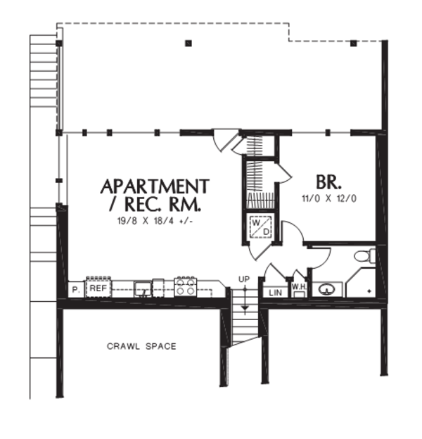 Contemporary Floor Plan - Lower Floor Plan #48-709