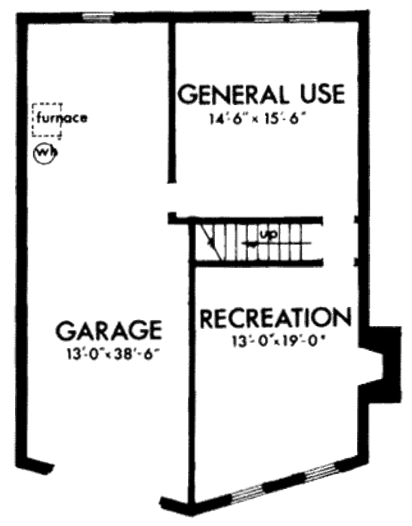 Architectural House Design - Bungalow Floor Plan - Lower Floor Plan #320-155