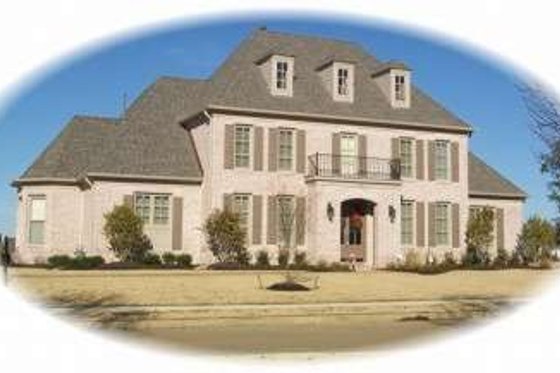 Exterior - Front Elevation for Colonial House Plan #81-1264 - 3 bed, 4 bath