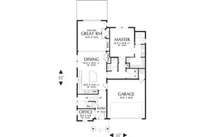 Floor Plan - Main Floor for Craftsman House Plan #48-660 - 4 bed, 2.5 bath