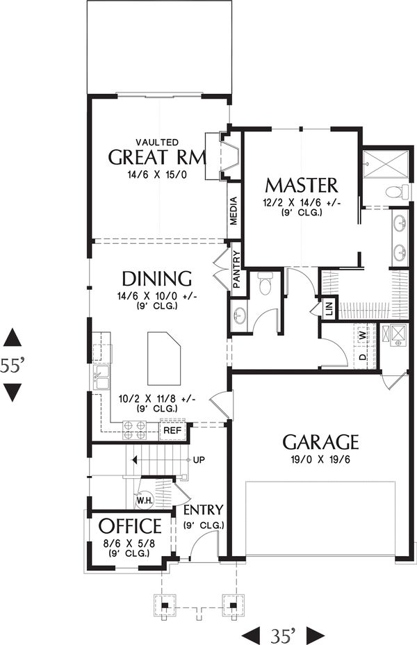 Home Plan - Craftsman Floor Plan - Main Floor Plan #48-660