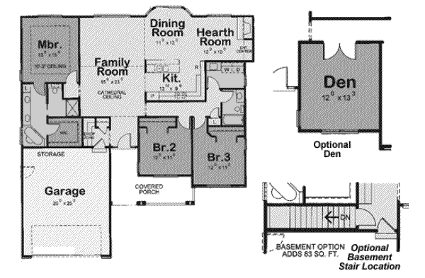 House Design - Traditional Floor Plan - Main Floor Plan #20-1799