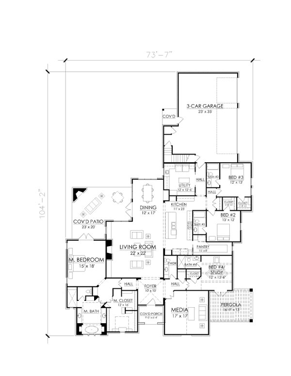 Traditional Floor Plan - Main Floor Plan #1098-8