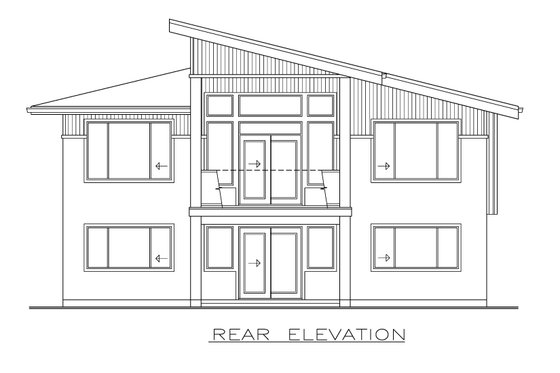 Exterior - Rear Elevation for Contemporary House Plan #1100-46 - 3 bed, 2 bath