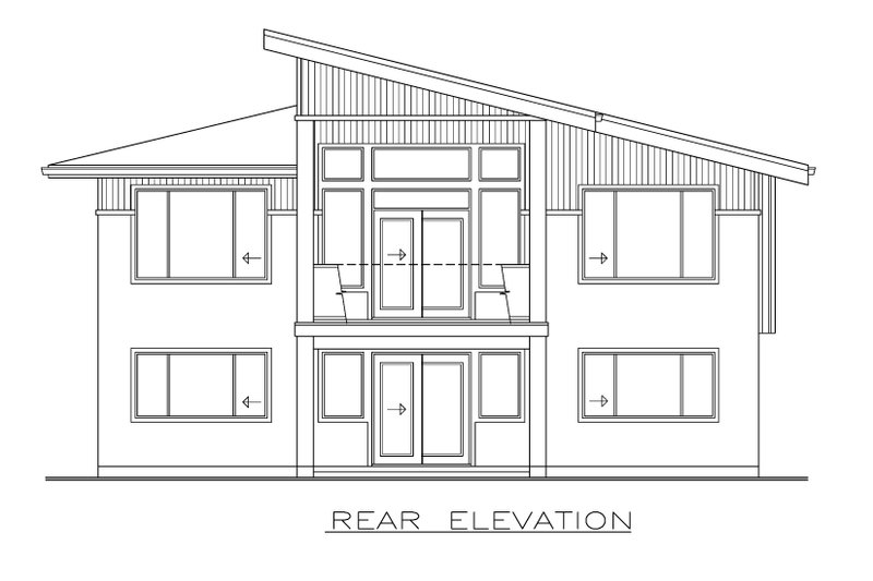 House Blueprint - Exterior - Rear Elevation for Contemporary House Plan #1100-46 - 3 bed, 2 bath