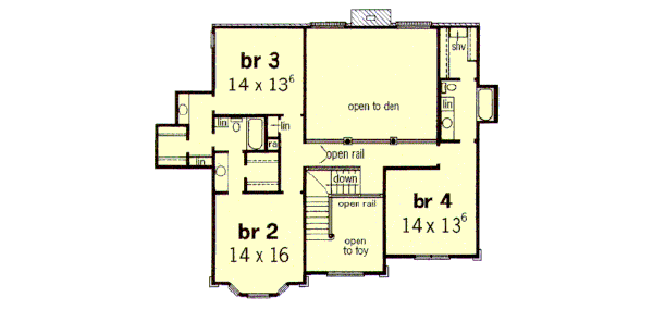 European Floor Plan - Upper Floor Plan #16-232