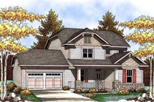 Craftsman Exterior - Front Elevation Plan #70-908