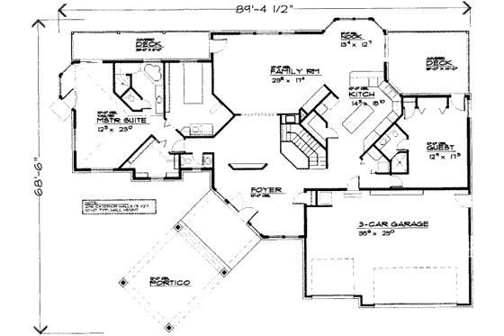 Floor Plan - Main Floor for Traditional House Plan #308-176 - 4 bed, 3.5 bath