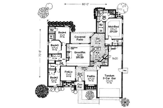 Floor Plan - Main Floor House Plan #310-734 - 4 bed, 2.5 bath