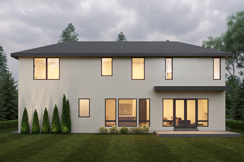 Architectural House Design - Exterior - Rear Elevation for European House Plan #1066-252 - 3 bed, 2.5 bath