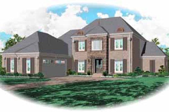Exterior - Front Elevation for European House Plan #81-340 - 4 bed, 3 bath
