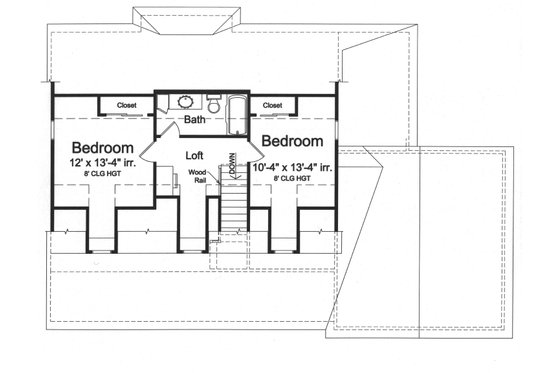 Floor Plan - Upper Floor for Farmhouse House Plan #46-868 - 3 bed, 2.5 bath