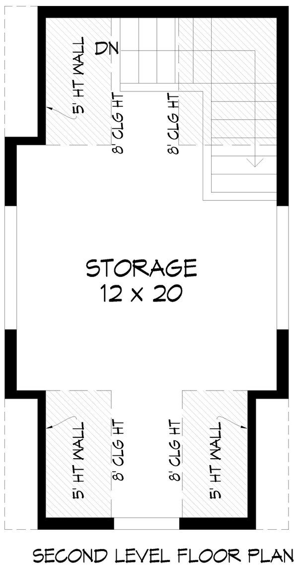 Southern Floor Plan - Upper Floor Plan #932-1071