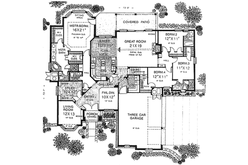 Home Plan - Floor Plan - Main Floor for European House Plan #310-551 - 4 bed, 3 bath