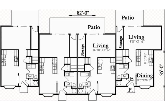 Floor Plan - Main Floor for Traditional House Plan #303-474 - 3 bed, 1.5 bath