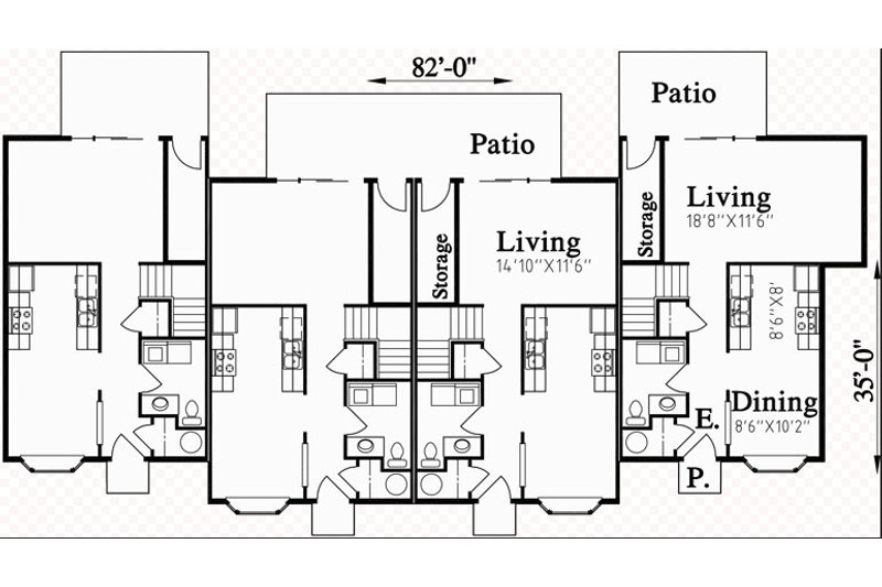 Architectural House Design - Floor Plan - Main Floor for Traditional House Plan #303-474 - 3 bed, 1.5 bath