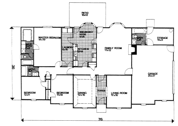 Colonial Floor Plan - Main Floor Plan #30-171