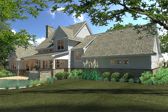 Exterior - Rear Elevation 2 for Farmhouse House Plan #120-189 - 3 bed, 3 bath