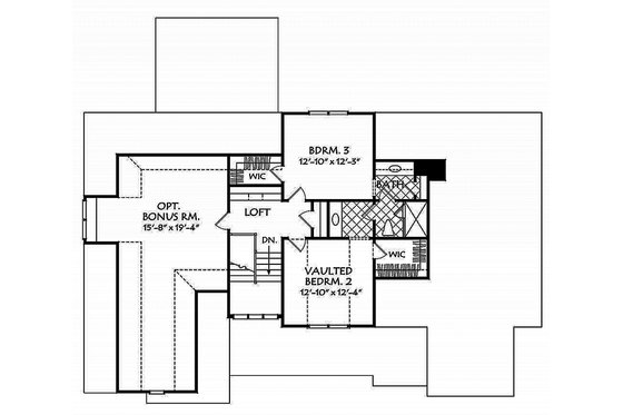 Floor Plan - Upper Floor for Country House Plan #927-984 - 3 bed, 2.5 bath