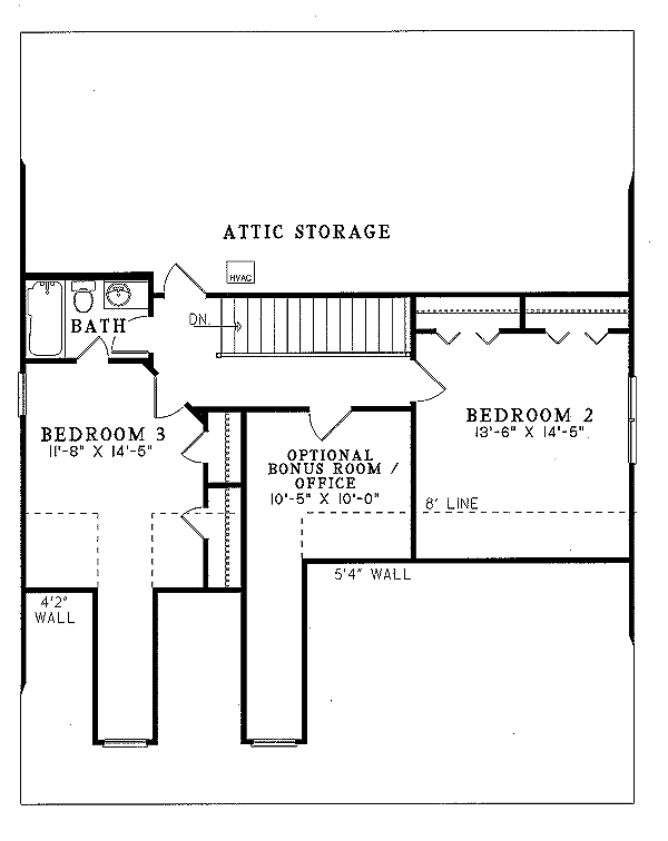 Dream House Plan - Southern Floor Plan - Upper Floor Plan #17-257