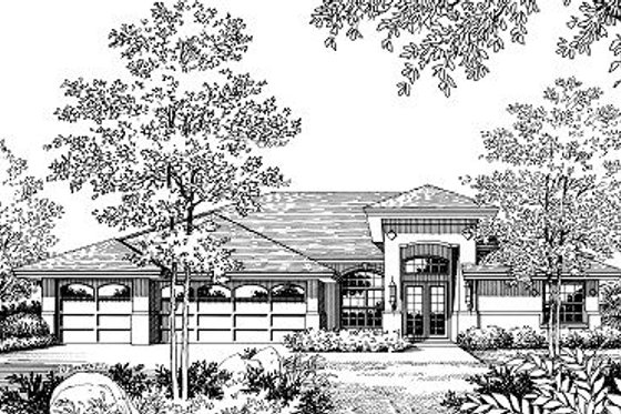 Exterior - Front Elevation for European House Plan #417-259 - 4 bed, 3 bath