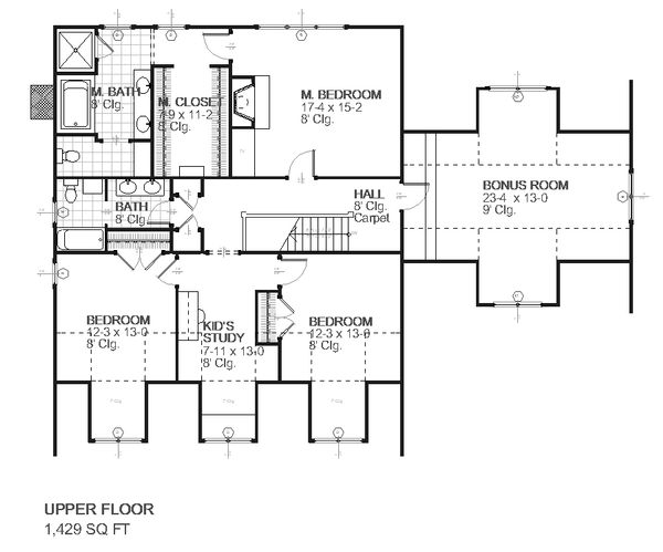 European Floor Plan - Upper Floor Plan #901-6