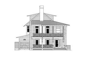 Exterior - Front Elevation 3 for Beach House Plan #443-13 - 4 bed, 4.5 bath