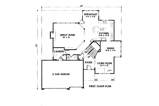 Floor Plan - Main Floor for Modern House Plan #67-150 - 4 bed, 4 bath