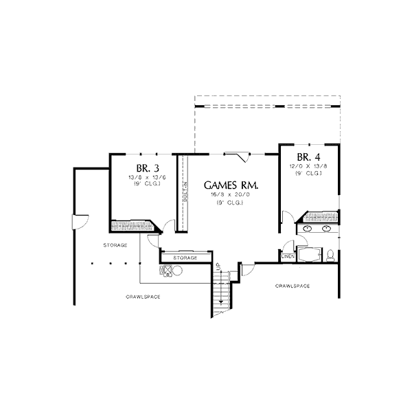 House Plan Design - Mediterranean Floor Plan - Lower Floor Plan #48-426
