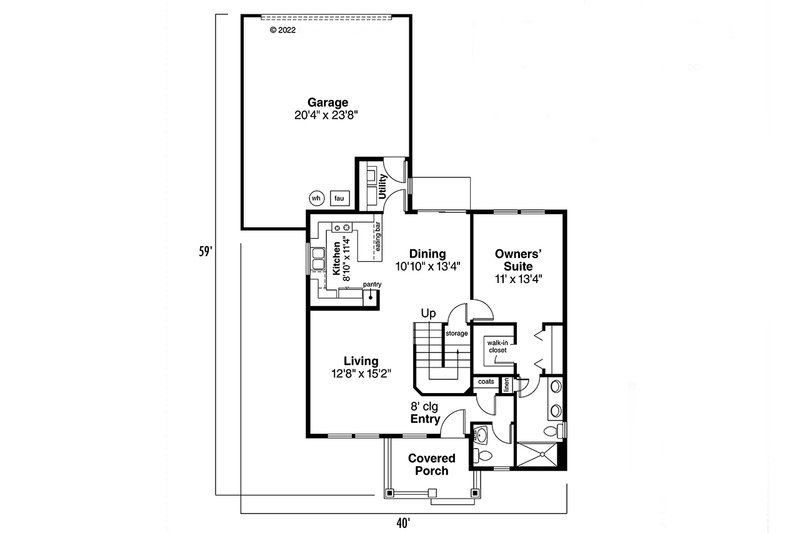 Home Plan - Floor Plan - Main Floor for Traditional House Plan #124-307 - 3 bed, 2.5 bath