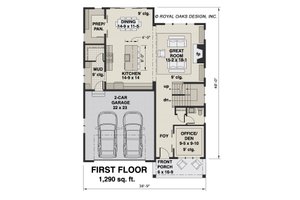 Floor Plan - Main Floor for Farmhouse House Plan #51-1214 - 4 bed, 3.5 bath