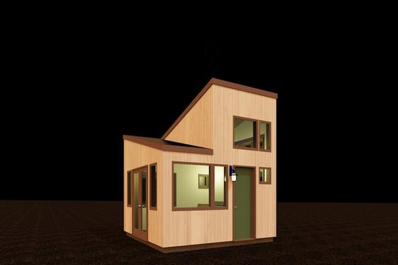 Exterior - Front Elevation for Contemporary House Plan #917-21, 0.5 bath