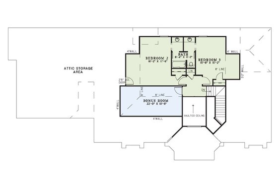 Floor Plan - Upper Floor for Ranch House Plan #17-2273 - 3 bed, 2.5 bath