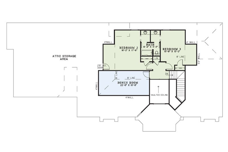 House Blueprint - Floor Plan - Upper Floor for Ranch House Plan #17-2273 - 3 bed, 2.5 bath
