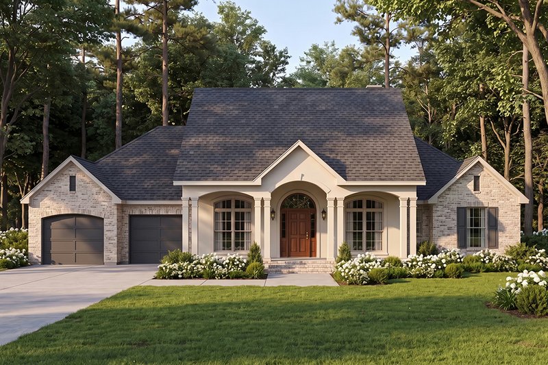 Architectural House Design - Exterior - Front Elevation 2 for Southern House Plan #406-105 - 4 bed, 3.5 bath