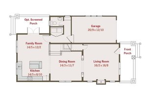 Floor Plan - Main Floor for Craftsman House Plan #461-25 - 3 bed, 2.5 bath