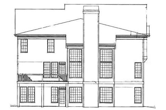 Exterior - Rear Elevation for Colonial House Plan #119-260 - 5 bed, 4 bath