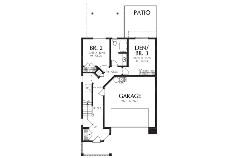 House Blueprint - Floor Plan - Main Floor for Cottage House Plan #48-486 - 3 bed, 2 bath